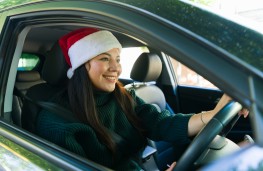 Christmas driving, 2024, woman in car